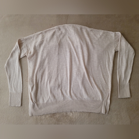 Gap Women Cream/White Striped Open Front Cardigan Size XS - Picture 3 of 4